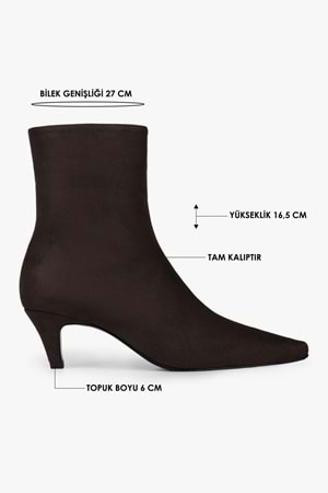 Kadın Lulu Acı Kahve Süet Kısa Topuklu Bot