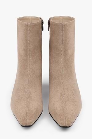 Kadın Lulu Vizon Süet Kısa Topuklu Bot