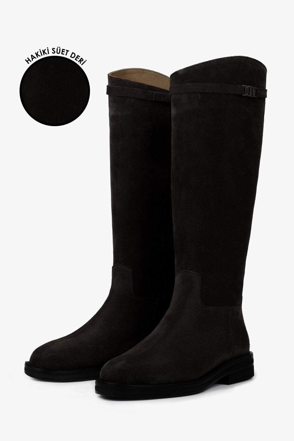 Kadın Arlina Kahve Hakiki Süet Deri Çizme