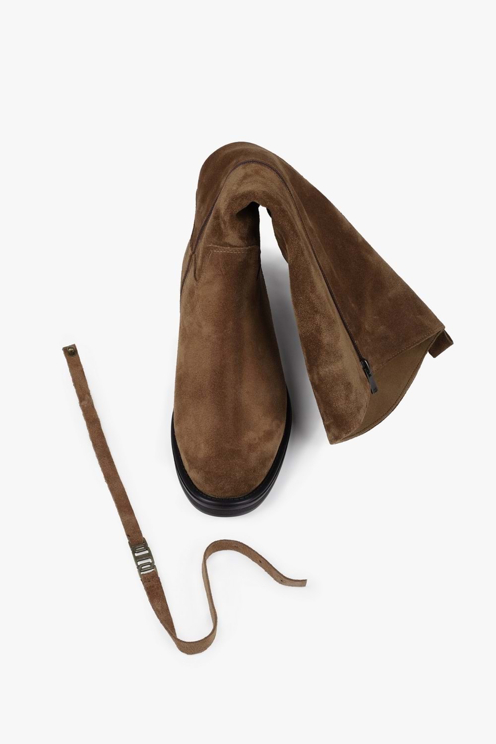 Kadın Arlina Taba Hakiki Süet Deri Çizme