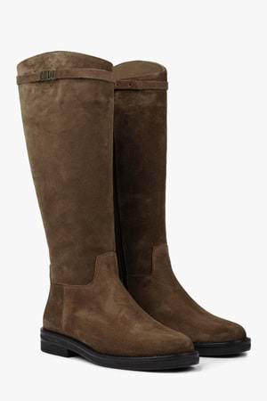 Kadın Arlina Taba Hakiki Süet Deri Çizme