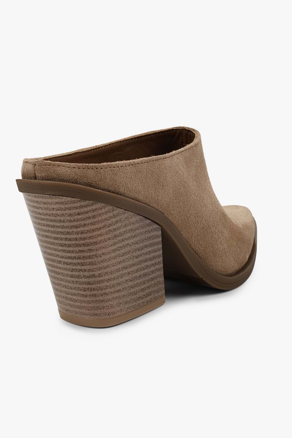 Kadın Avelia Kum Hakiki Süet Deri Topuklu Terlik