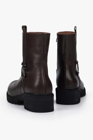 Kadın Raze Koyu Kahve Hakiki Deri Bot