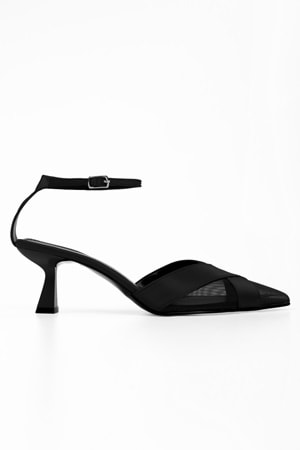 Kadın Oira Siyah Saten Stiletto