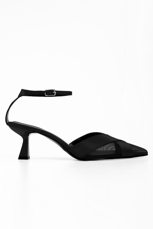 Kadın Oira Siyah Saten Stiletto