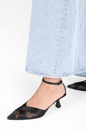 Kadın Oira Siyah Saten Stiletto