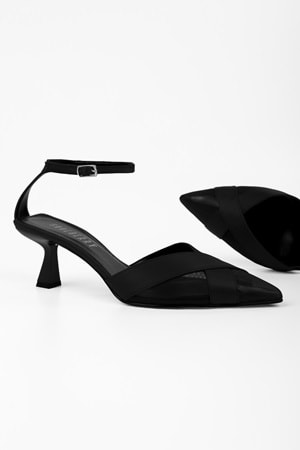 Kadın Oira Siyah Saten Stiletto