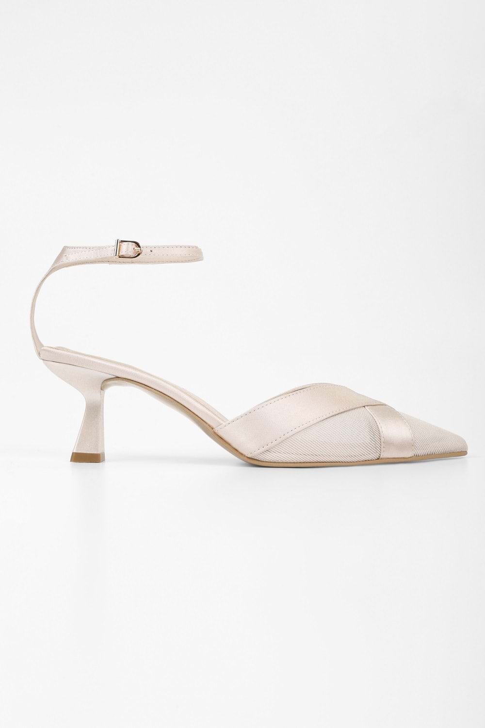 Kadın Oira Bej Saten Stiletto
