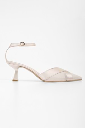 Kadın Oira Bej Saten Stiletto