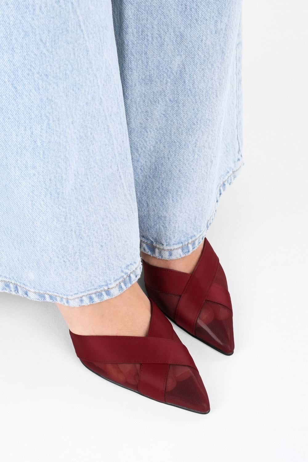 Kadın Oira Bordo Saten Stiletto