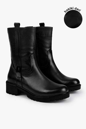 Kadın Axel Siyah Hakiki Deri Bot