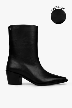 Kadın Glac Siyah Hakiki Deri Bot