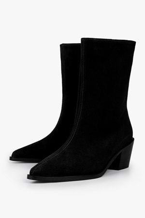 Kadın Glac Siyah Hakiki Süet Deri Bot