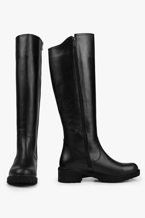 Kadın Holt Siyah Hakiki Deri Çizme