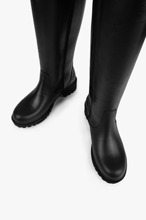 Kadın Holt Siyah Hakiki Deri Çizme