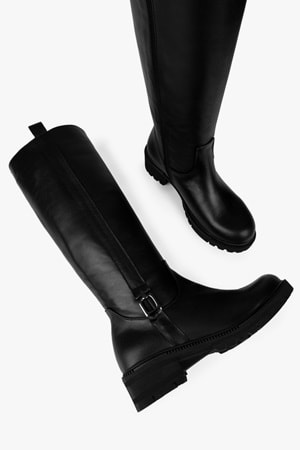 Kadın Frost Siyah Hakiki Deri Çizme