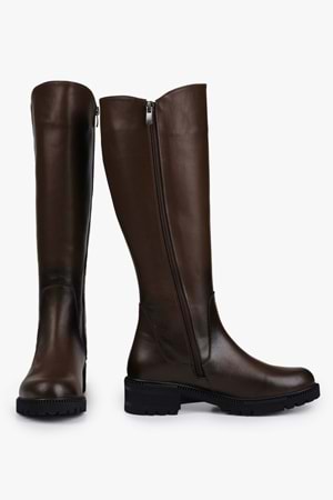 Kadın Perla Açık Kahve Hakiki Deri Çizme