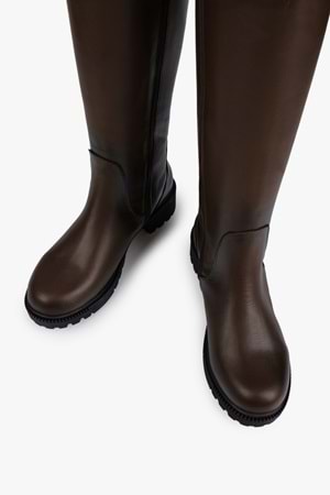 Kadın Perla Açık Kahve Hakiki Deri Çizme