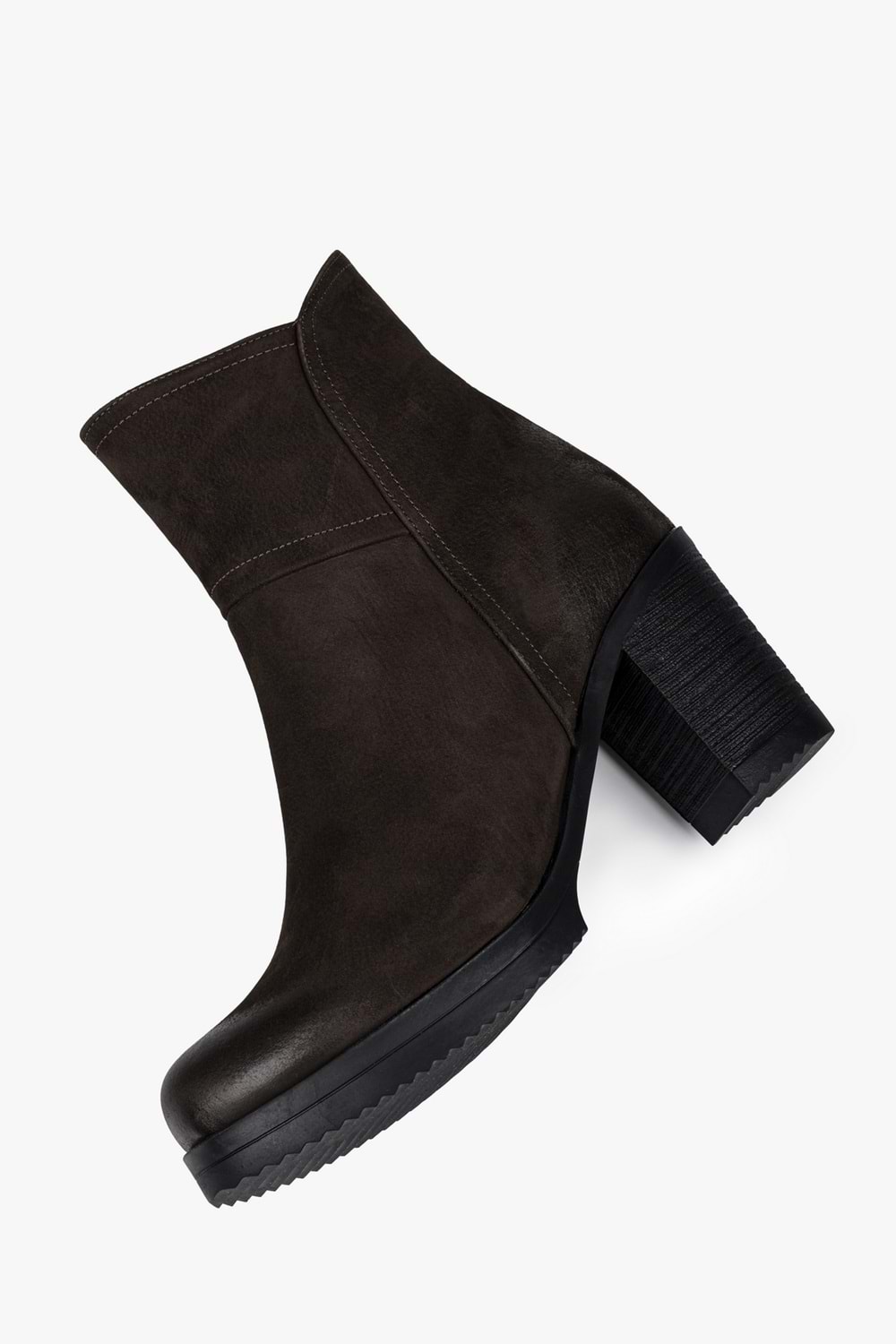 Kadın Hero Kahve Hakiki Deri Nubuk Topuklu Bot