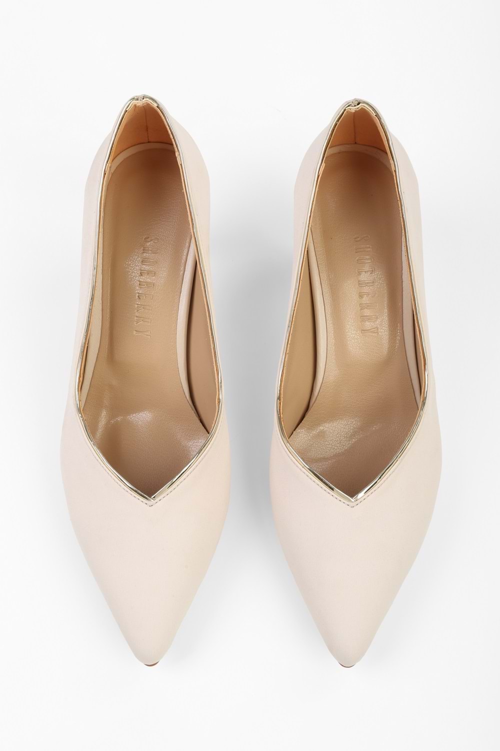 Kadın Elan Ten Zara Saten Kısa Topuklu Stiletto