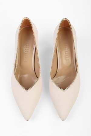 Kadın Elan Ten Zara Saten Kısa Topuklu Stiletto