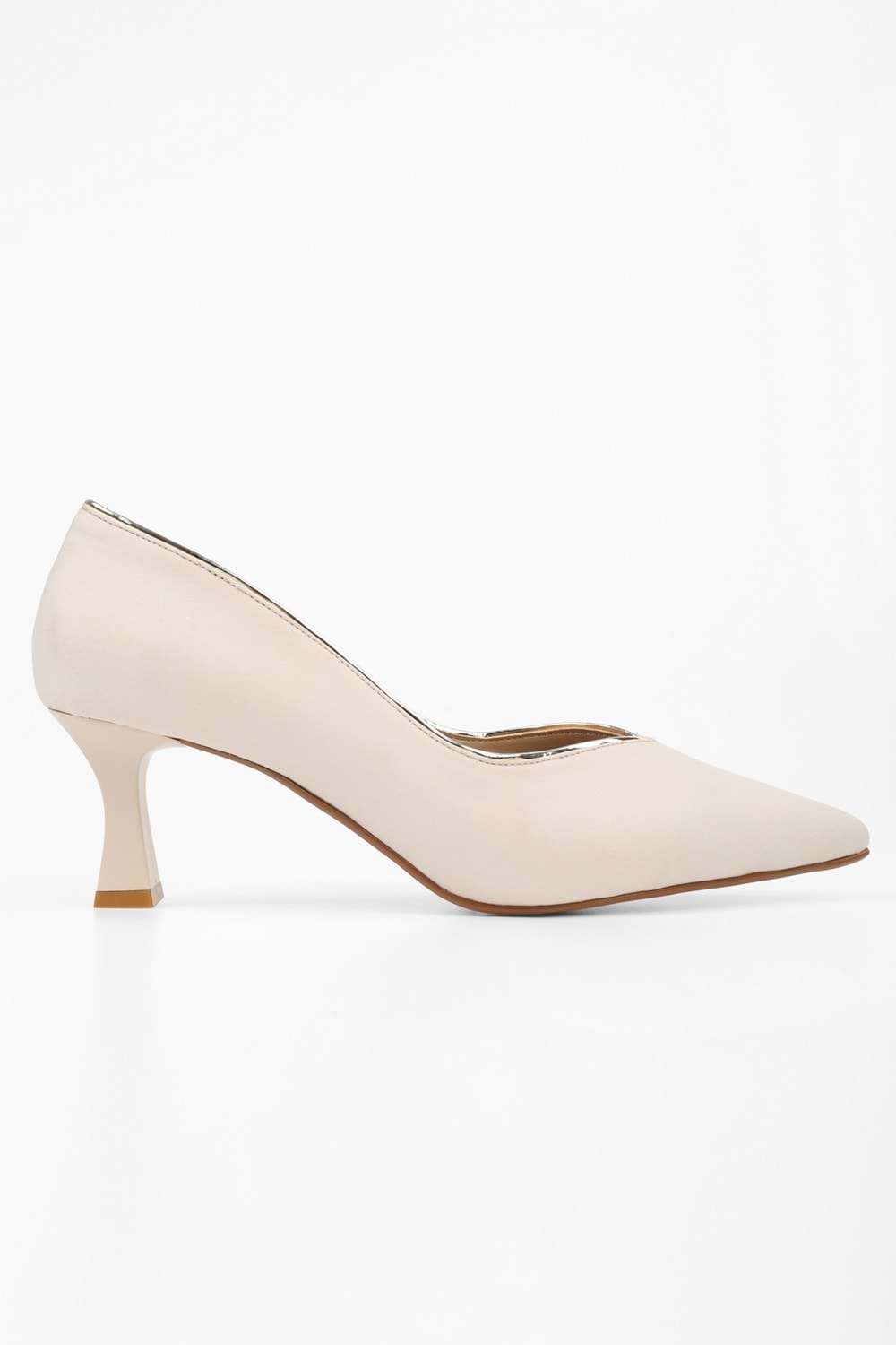 Kadın Elan Ten Zara Saten Kısa Topuklu Stiletto