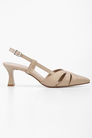 Kadın Liora Ten Cilt Kısa Topuklu Stiletto