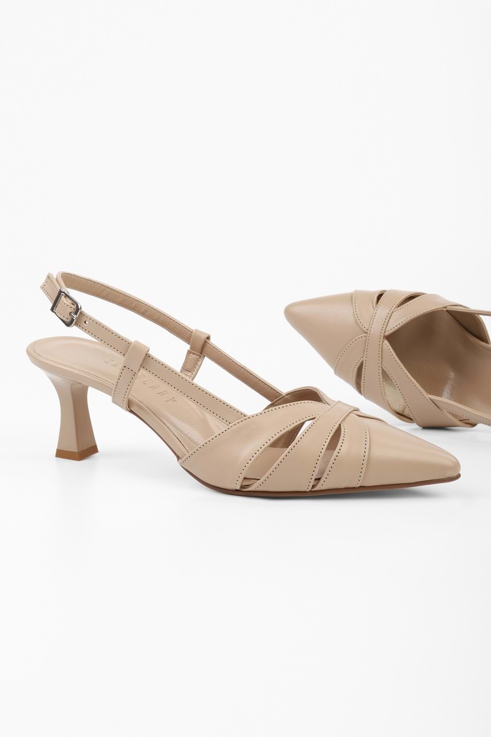 Kadın Liora Ten Cilt Kısa Topuklu Stiletto