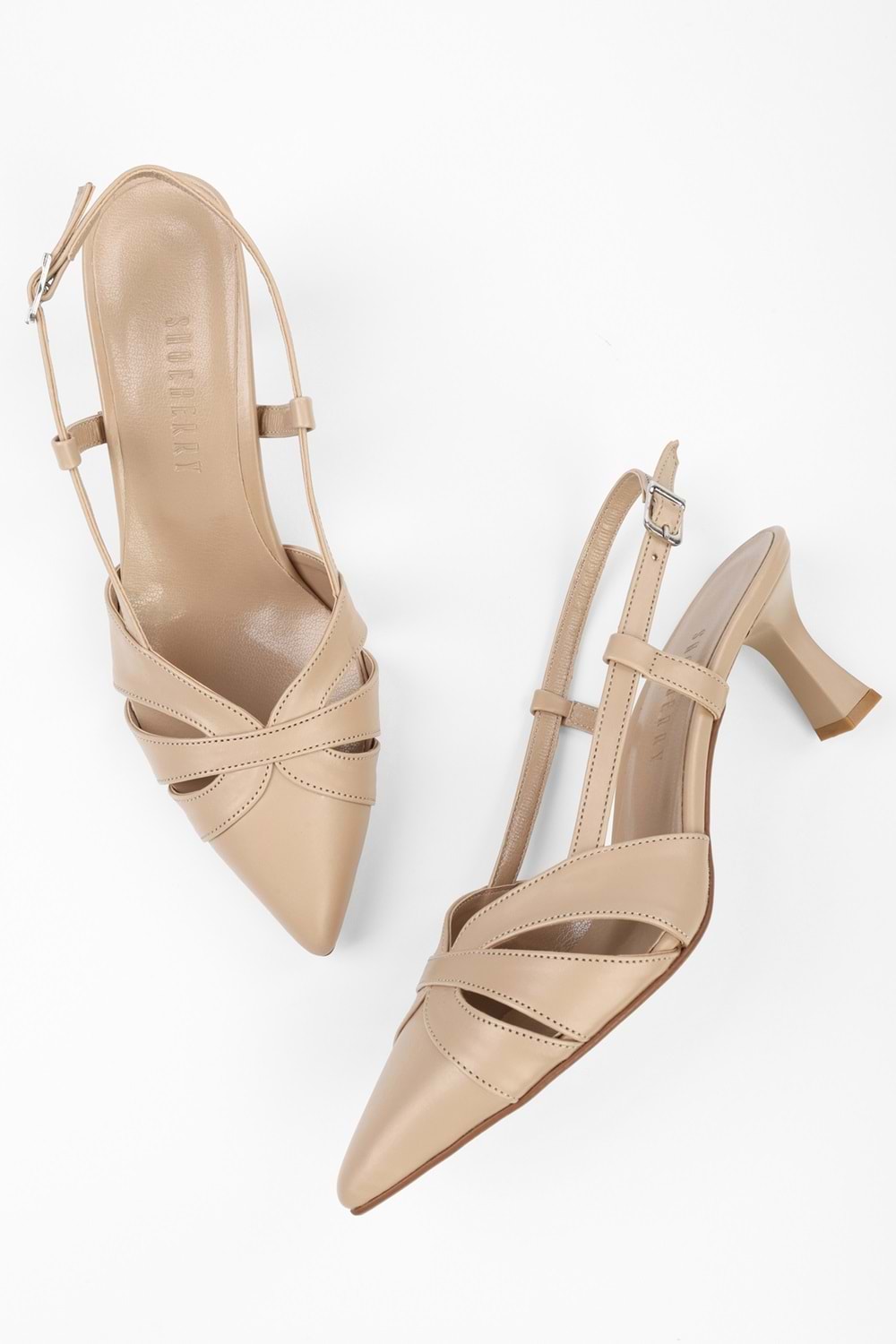 Kadın Liora Ten Cilt Kısa Topuklu Stiletto