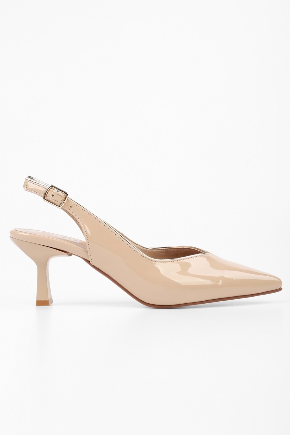 Kadın Saphira Ten Rugan Kısa Topuklu Stiletto