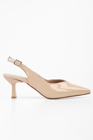 Kadın Saphira Ten Rugan Kısa Topuklu Stiletto