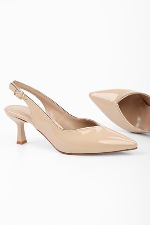 Kadın Saphira Ten Rugan Kısa Topuklu Stiletto