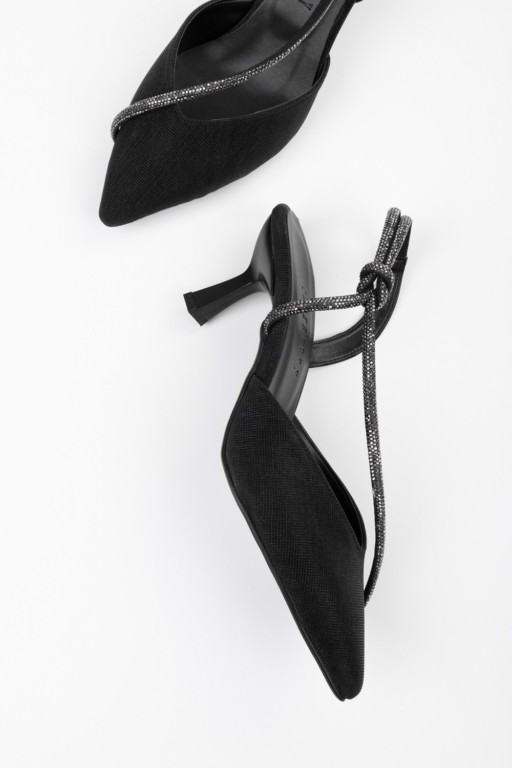 Kadın Hush Siyah Simli Kısa Topuklu Stiletto