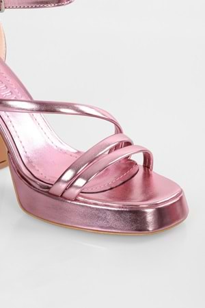 Kadın Isobel Pudra Parlak Metalik Platform Topuklu Ayakkabı