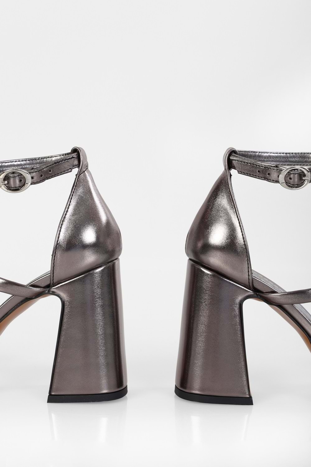 Kadın Isobel Platin Parlak Metalik Platform Topuklu Ayakkabı