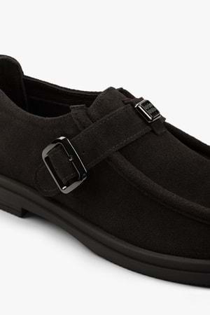 Kadın Elvane Kahve Süet Toka Detaylı Loafer
