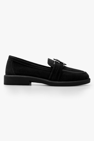 Kadın Sorell Siyah Süet Toka Detaylı Loafer