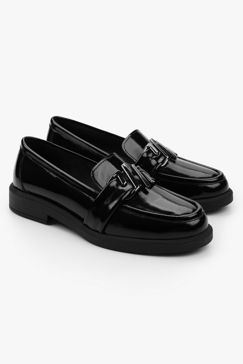 Kadın Sorell Siyah Rugan Toka Detaylı Loafer