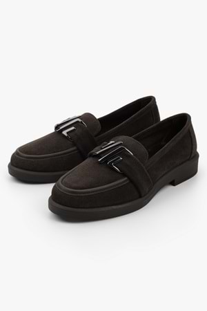 Kadın Sorell Kahve Süet Toka Detaylı Loafer