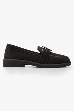 Kadın Sorell Kahve Süet Toka Detaylı Loafer
