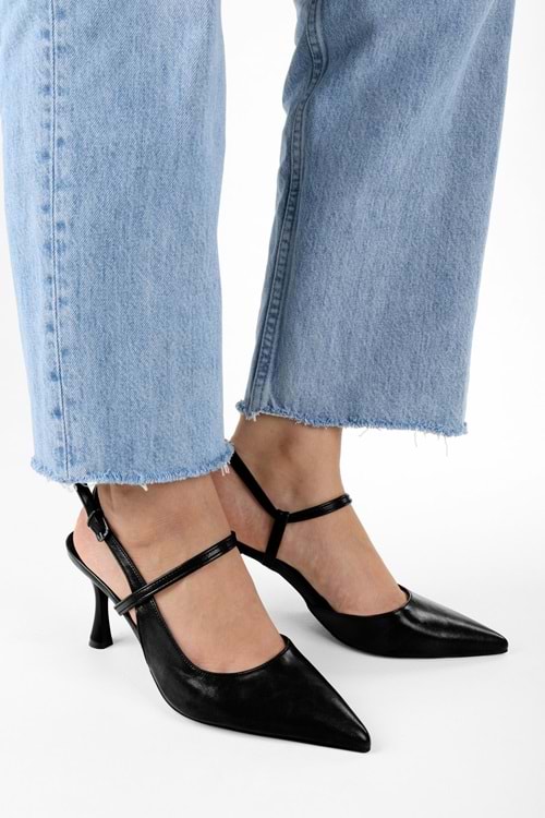 Kadın Nella Siyah Cilt Stiletto