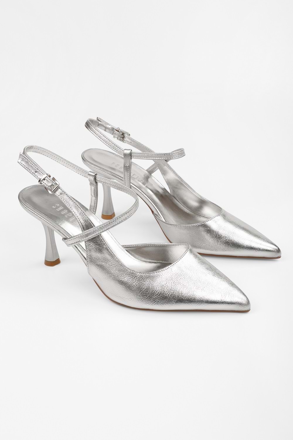 Kadın Nella Gümüş Parlak Stiletto