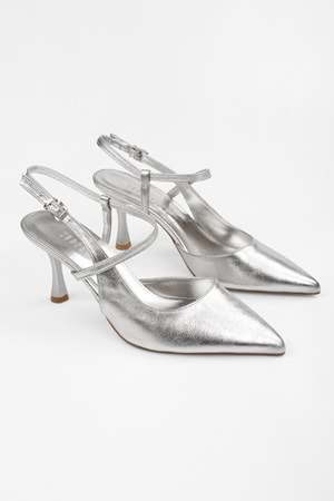 Kadın Nella Gümüş Parlak Stiletto