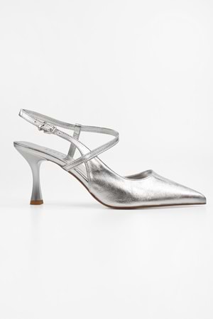 Kadın Nella Gümüş Parlak Stiletto