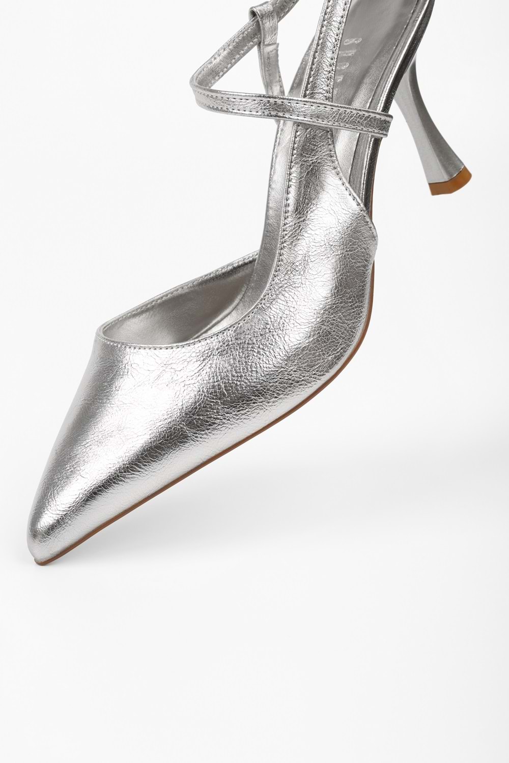 Kadın Nella Gümüş Parlak Stiletto
