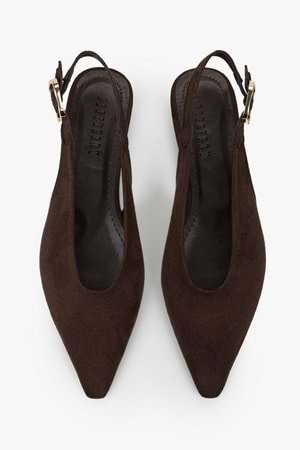 Kadın Viela Kahve Süet Sivri Burunlu Babet