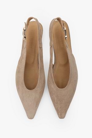 Kadın Viela Vizon Süet Sivri Burunlu Babet