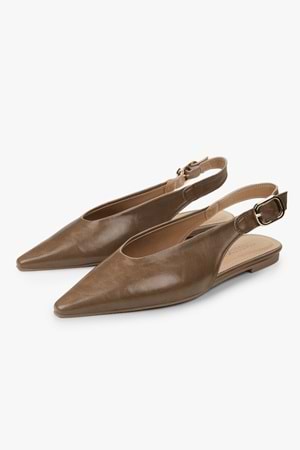 Kadın Viela Toprak Cilt Sivri Burunlu Babet