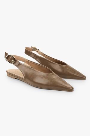 Kadın Viela Toprak Cilt Sivri Burunlu Babet