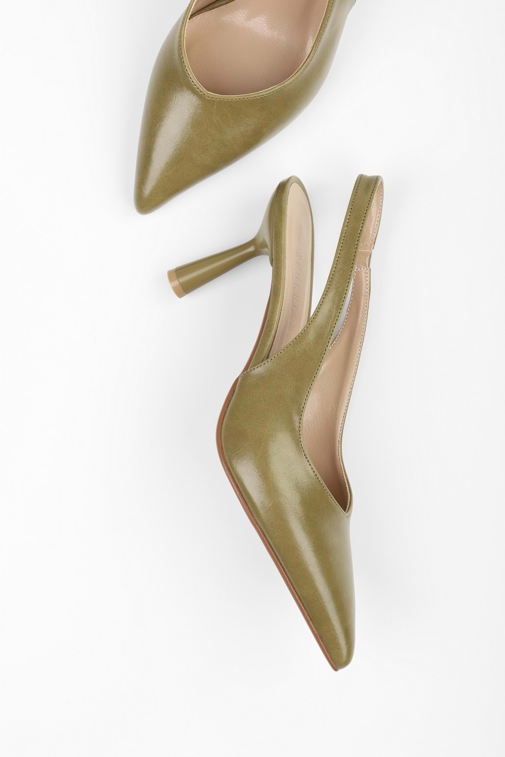 Kadın Alora Yağ Yeşili Cilt Stiletto